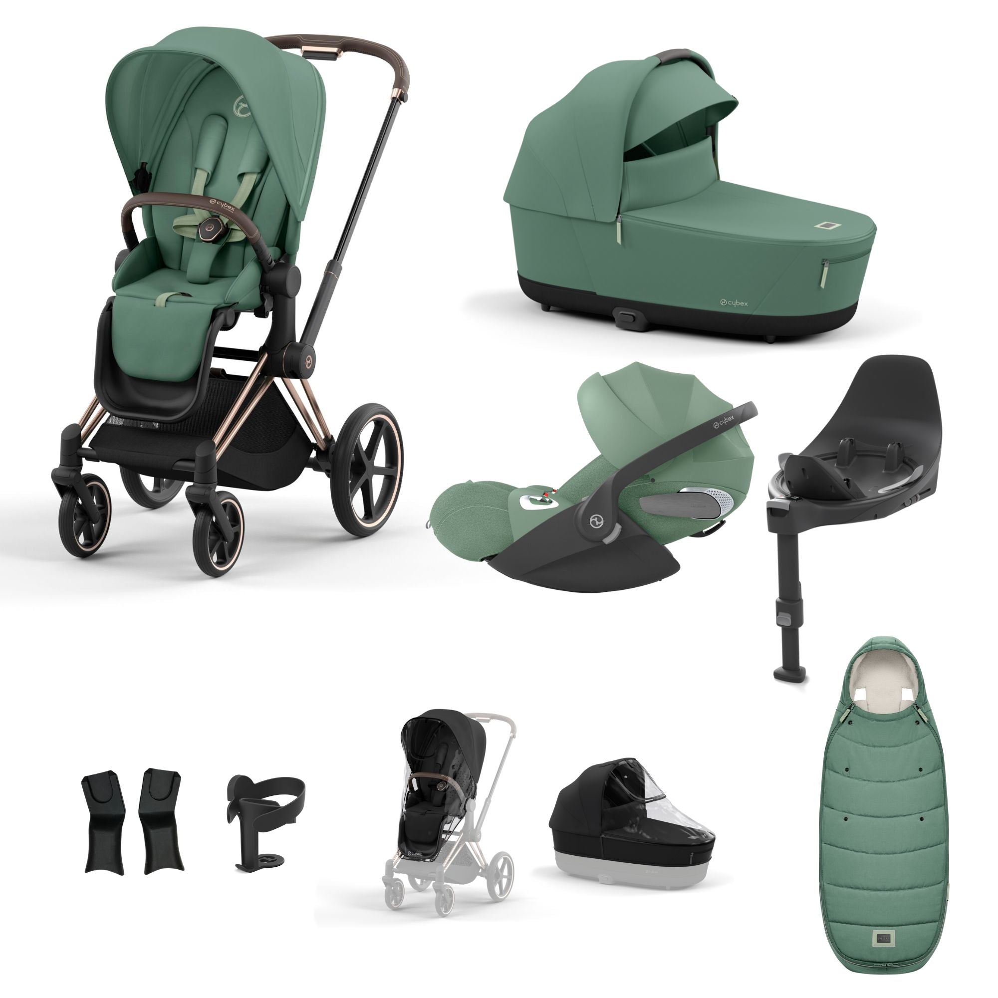 Cybex PRIAM with Cloud T i-Size Travel System Bundle –  Leaf Green