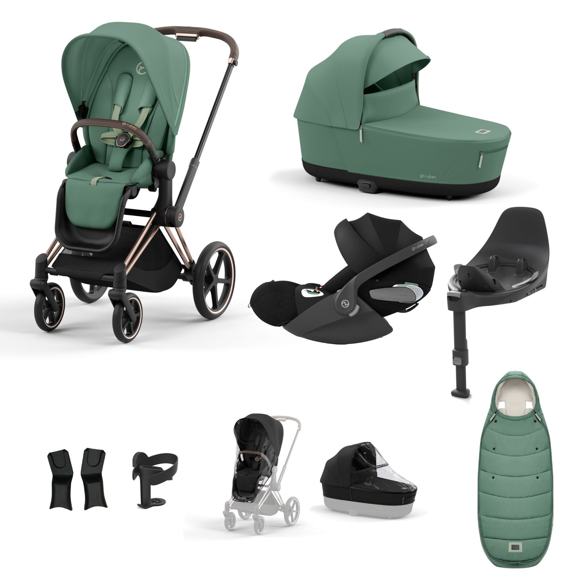 Cybex PRIAM with Cloud T i-Size Travel System Bundle –  Leaf Green