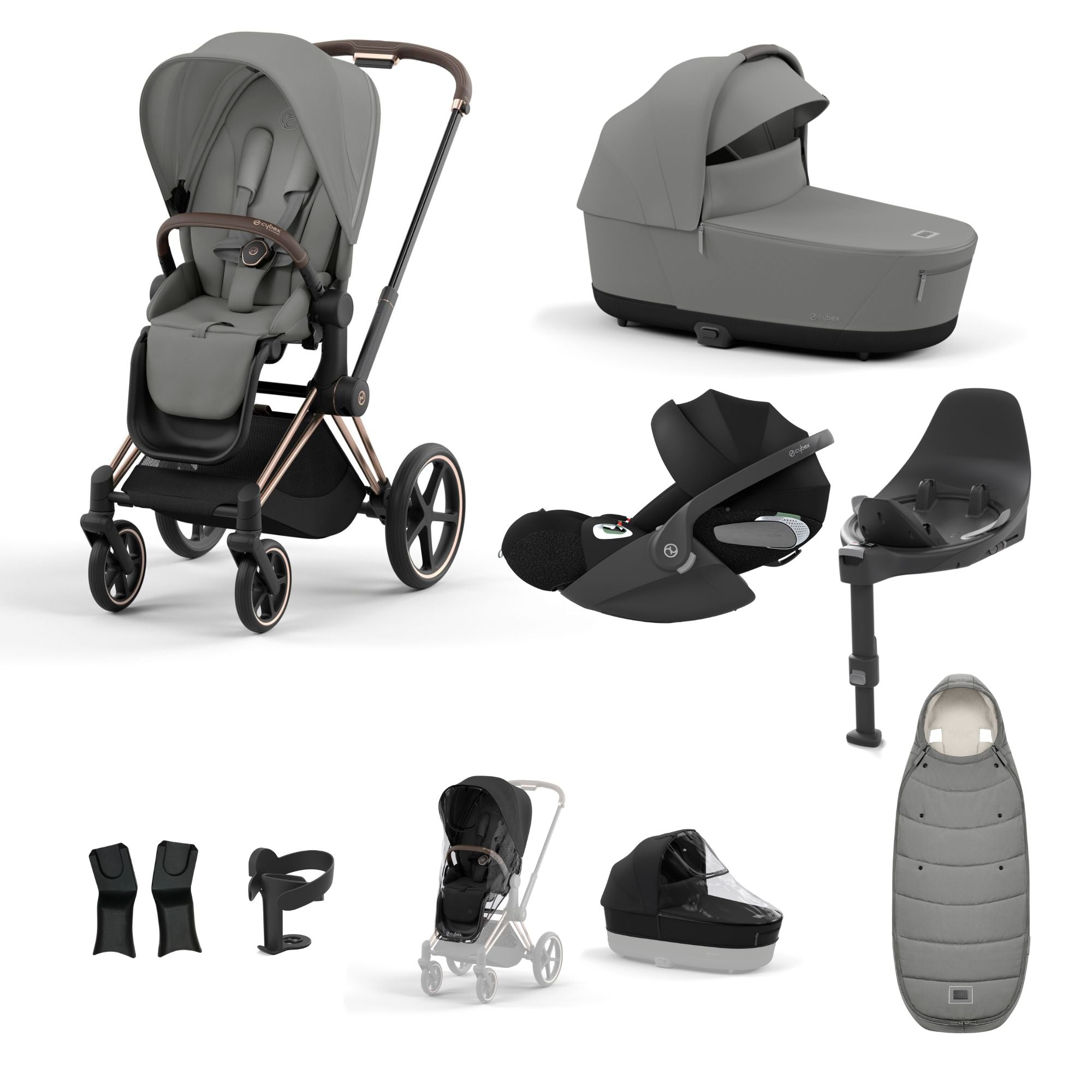 Cybex PRIAM with Cloud T i-Size Travel System Bundle –  Mirage Grey