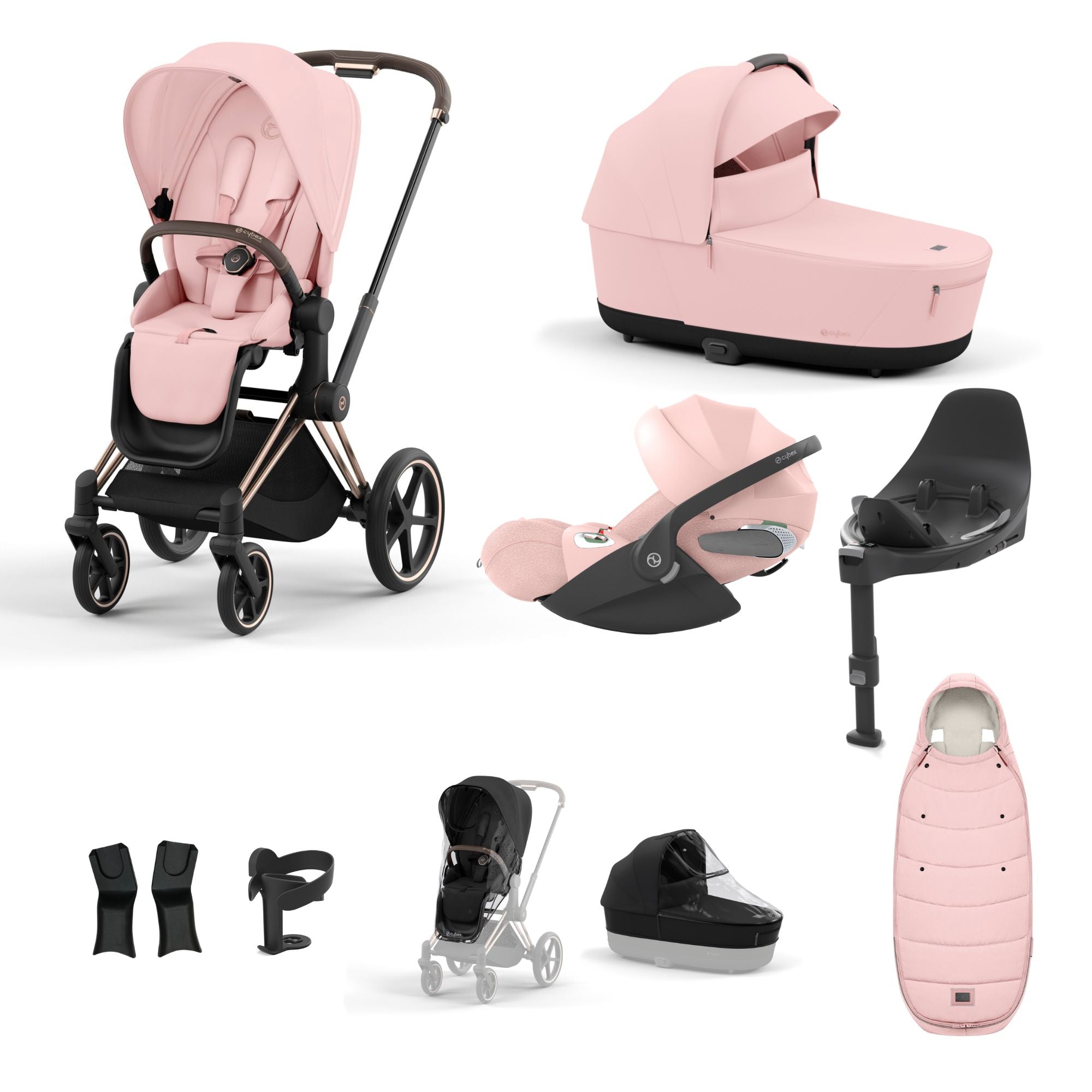 Cybex PRIAM with Cloud T i-Size Travel System Bundle –  Peach Pink