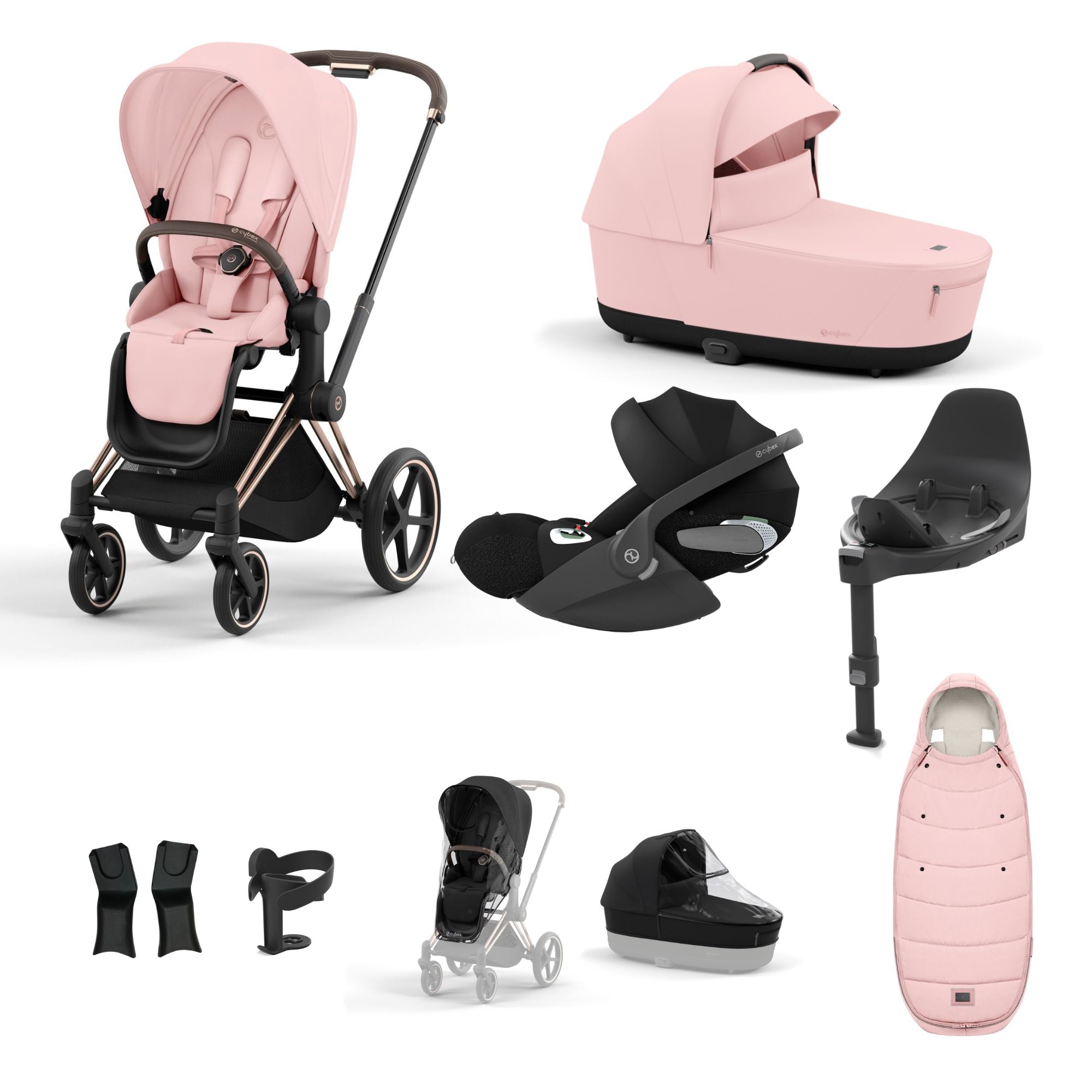 Cybex PRIAM with Cloud T i-Size Travel System Bundle –  Peach Pink