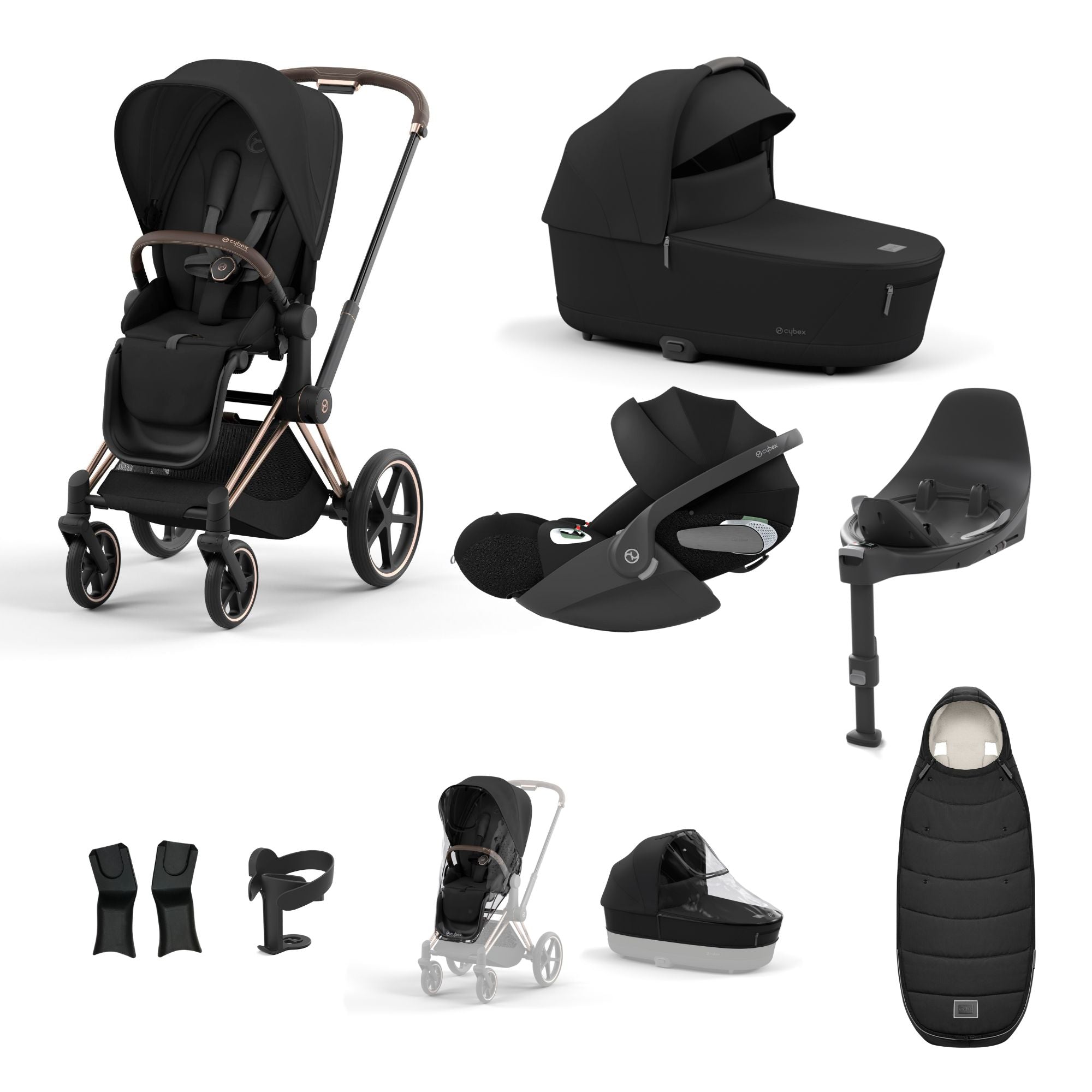 Cybex PRIAM with Cloud T i-Size Travel System Bundle –  Sepia Black