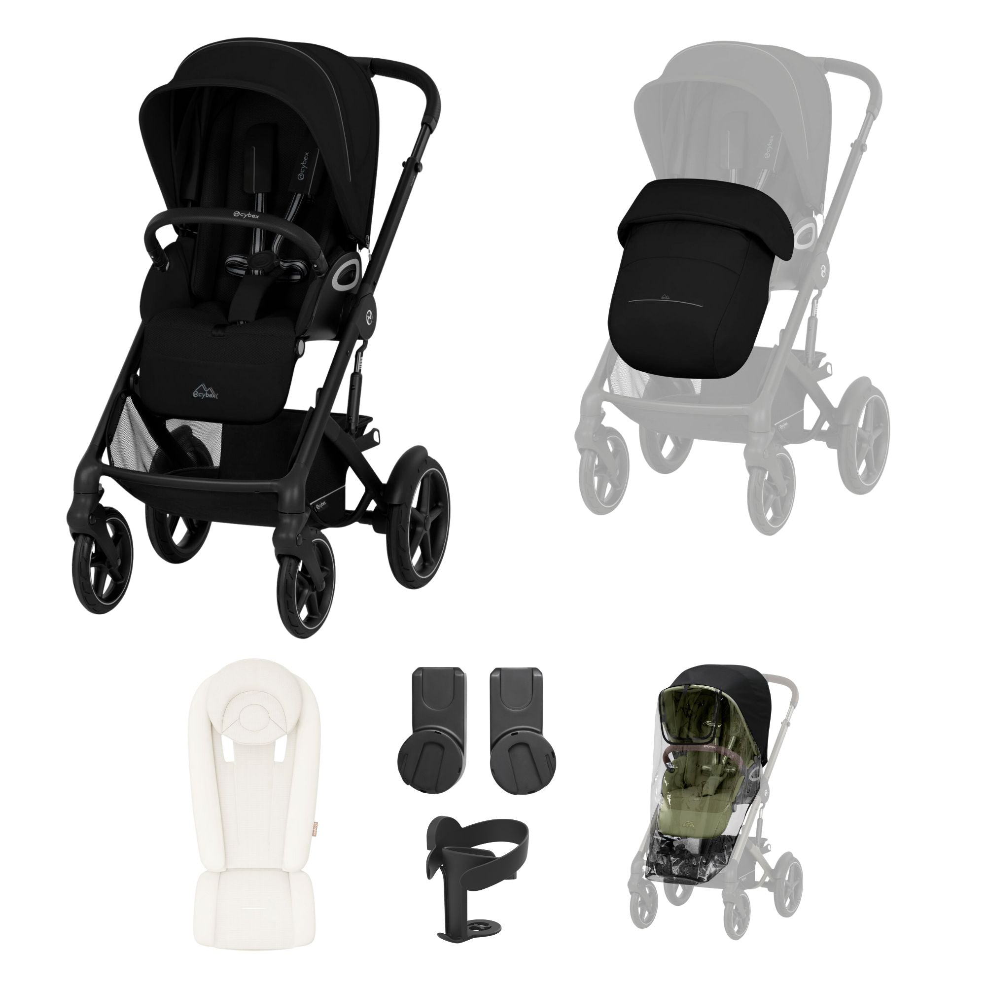 Cybex Talos S Lux 7 piece bundle in Moon Black