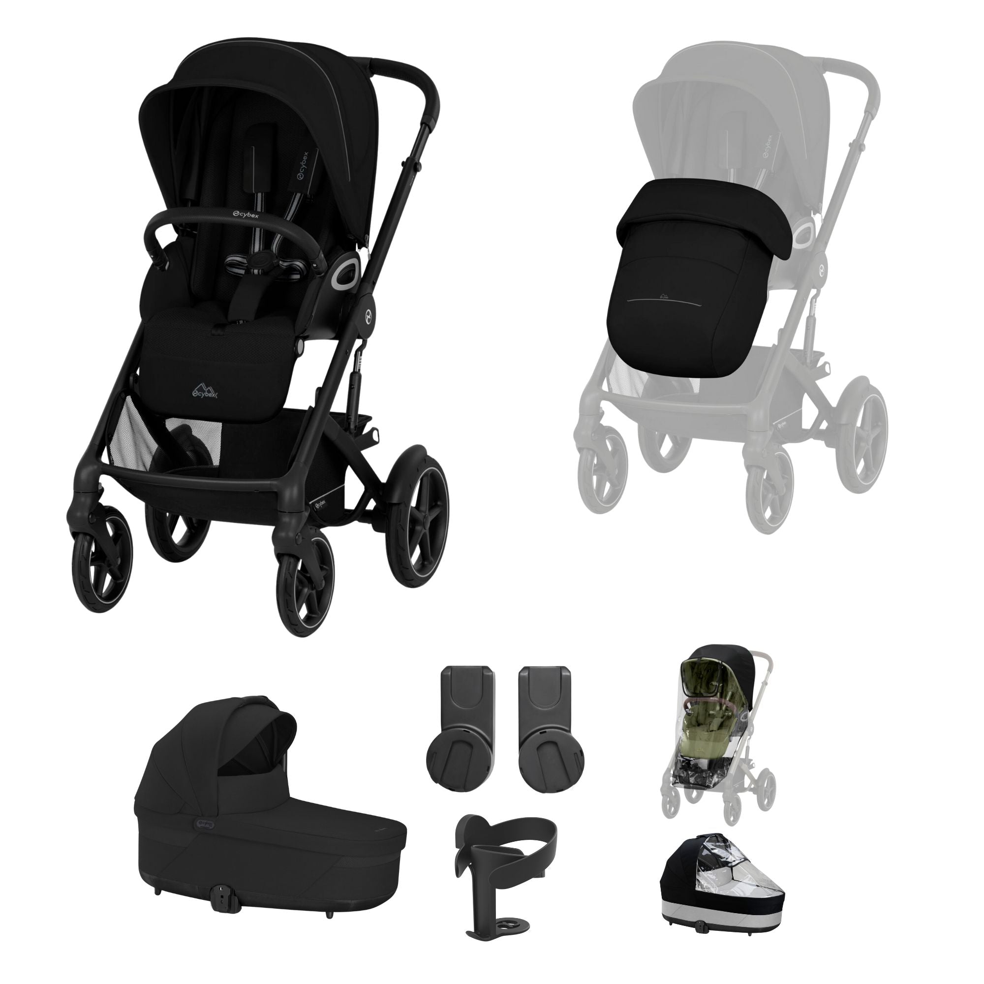 Cybex Talos S Lux 8 piece bundle in Moon Black