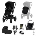Cybex Talos S Lux 10 piece bundle in Moon Black with Cloud T Plus and base