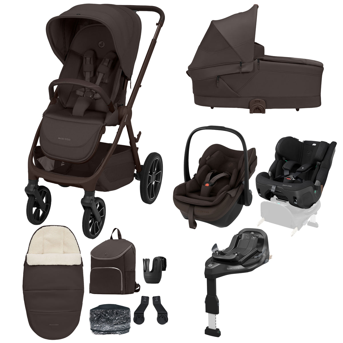 Maxi Cosi Oxford+ 2026 10 piece Premium Bundle in Espresso Brown