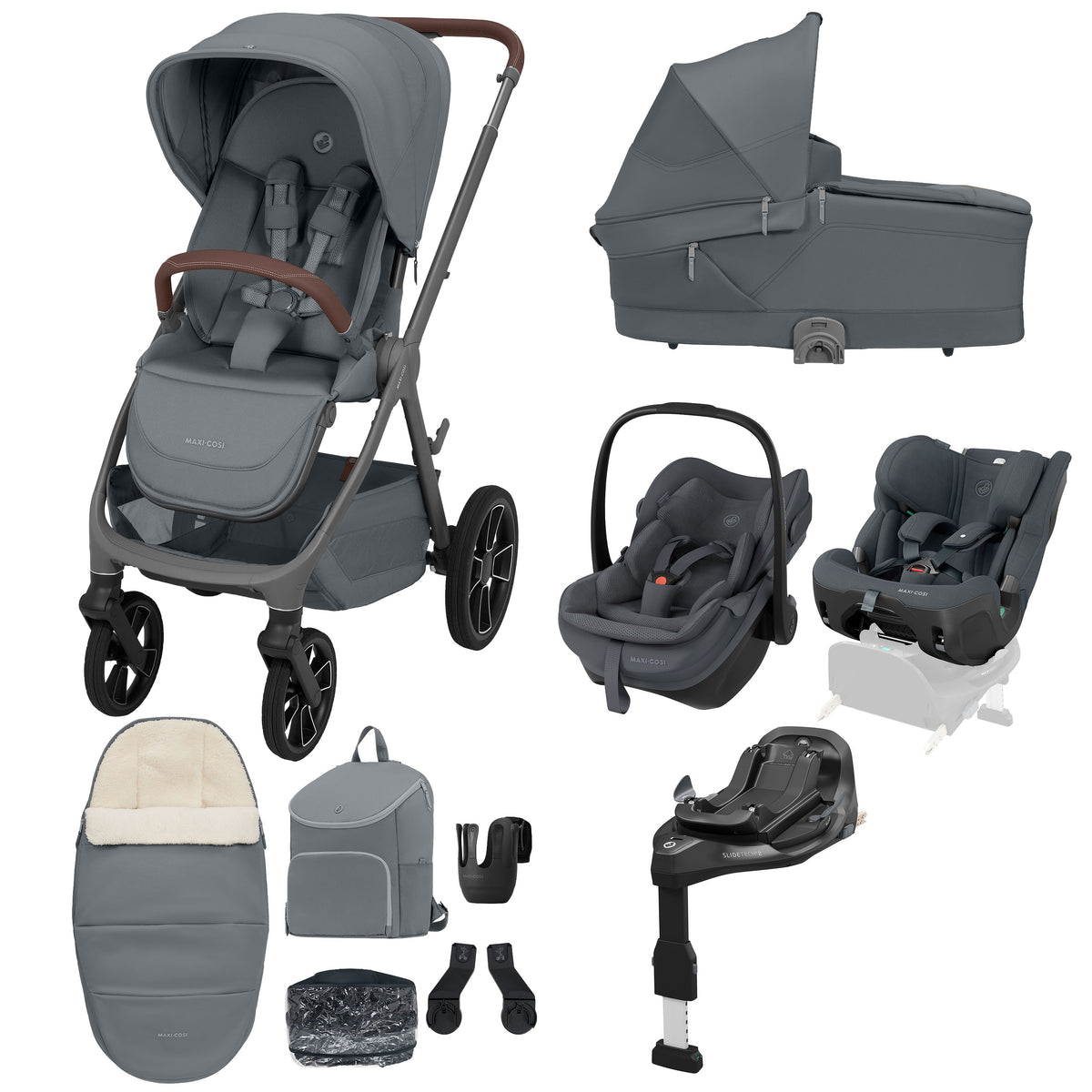 Maxi Cosi Oxford+ 2026 10 piece Premium Bundle in Moon Graphite