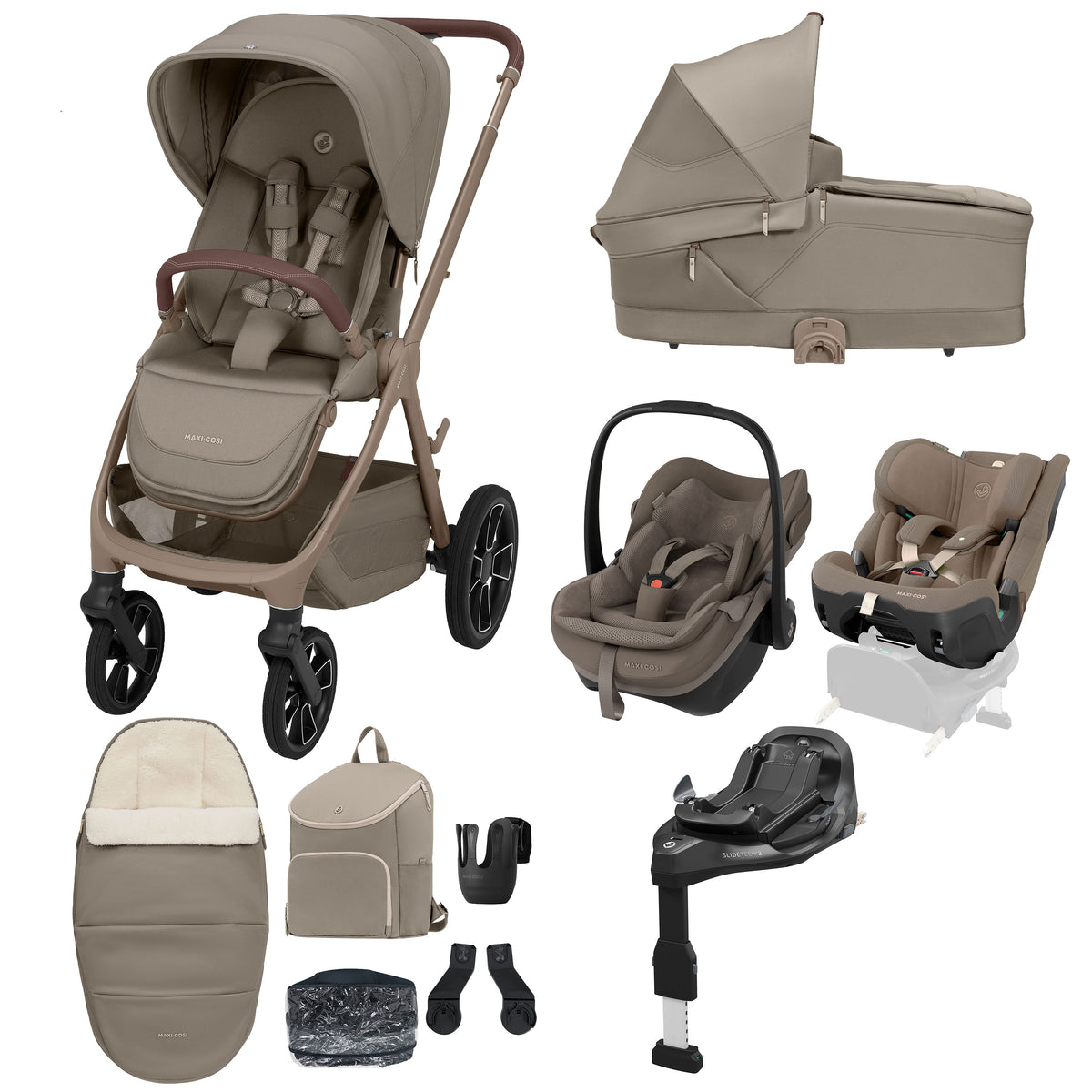 Maxi Cosi Oxford+ 2026 10 piece Premium Bundle in Oak Truffle