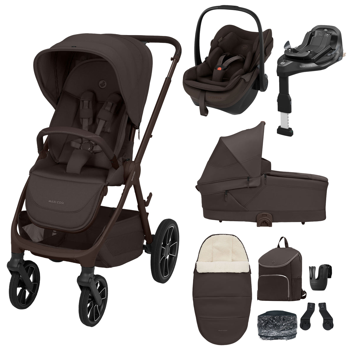 Maxi Cosi Oxford+ 2026 9 piece Premium Bundle in Espresso Brown