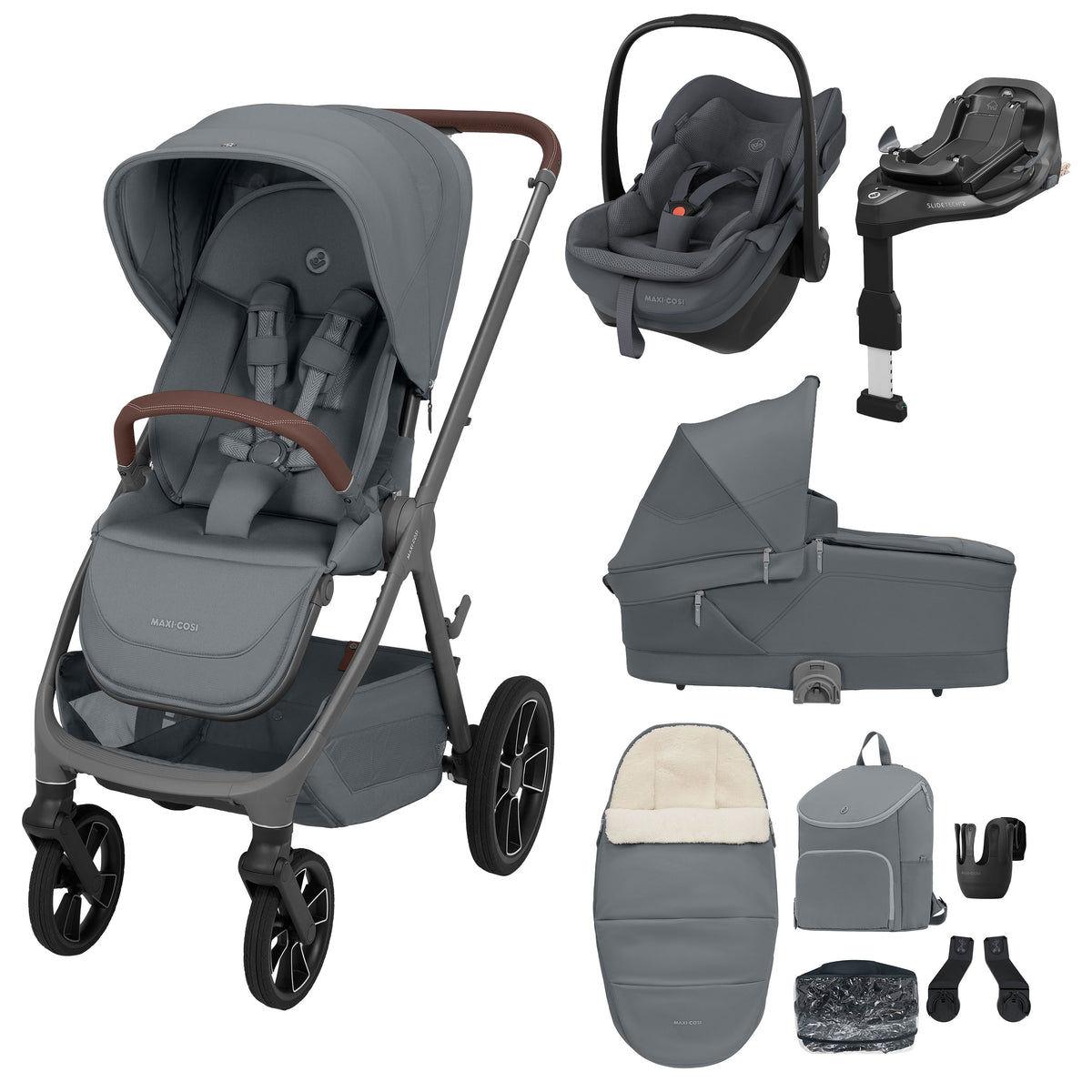 Maxi Cosi Oxford+ 2026 9 piece Premium Bundle in Moon Graphite