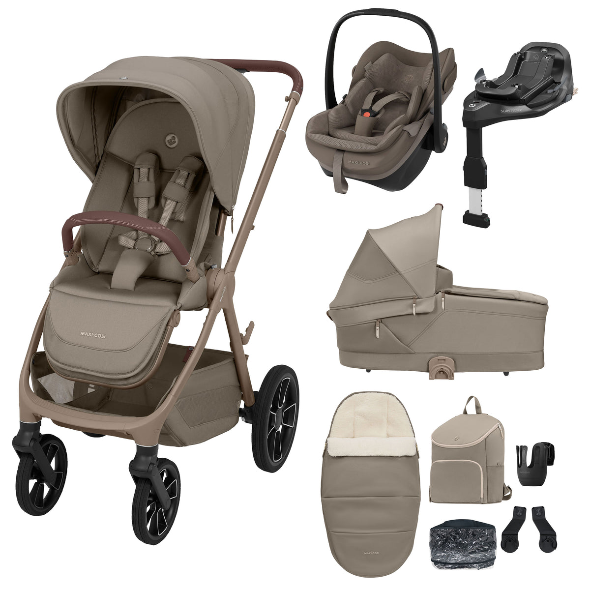 Maxi Cosi Oxford+ 2026 9 piece Premium Bundle in Oak Truffle