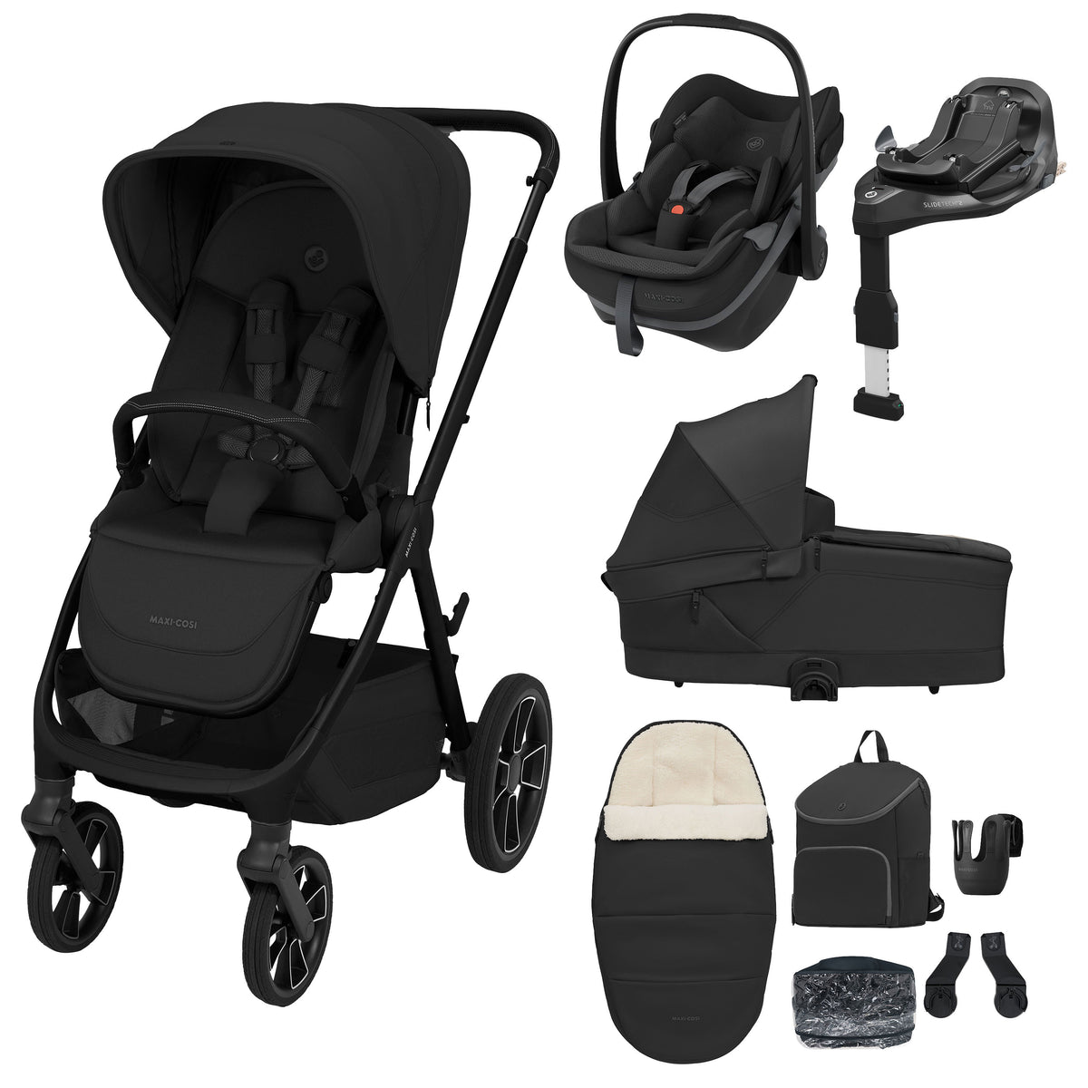 Maxi Cosi Oxford+ 2026 9 piece Premium Bundle in Black Onyx