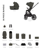 Hunter x Venicci Upline 3 Pram - 2in1 - Dark olive