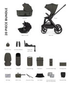 Hunter x Venicci Upline 3 Pram - 4in1 - Dark olive