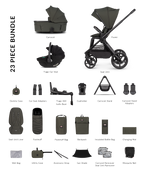 Hunter x Venicci Upline 3 Pram - 4in1 Plus - Dark olive