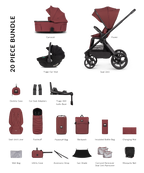 Hunter x Venicci Upline 3 Pram - 4in1 - Red