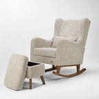 Tutti Bambini Harper Wingback Rocking Chair & Footstool - Teddy Mushroom