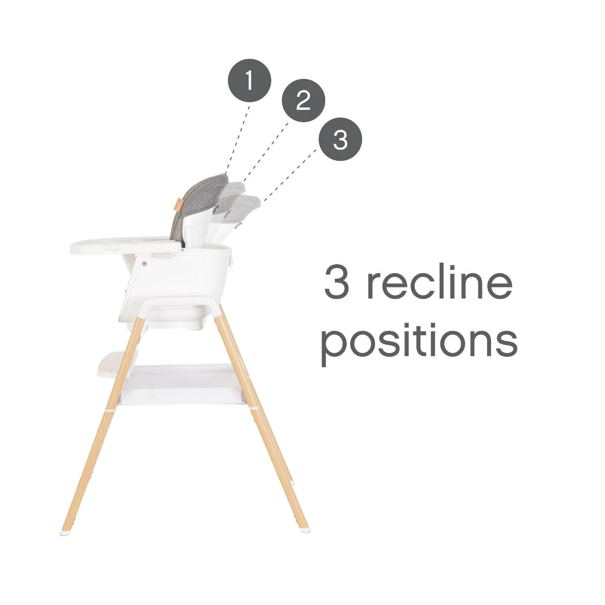 Tutti Bambini Nova Birth to 12 Years Complete Highchair Package - Ecru/Scandinavian Walnut