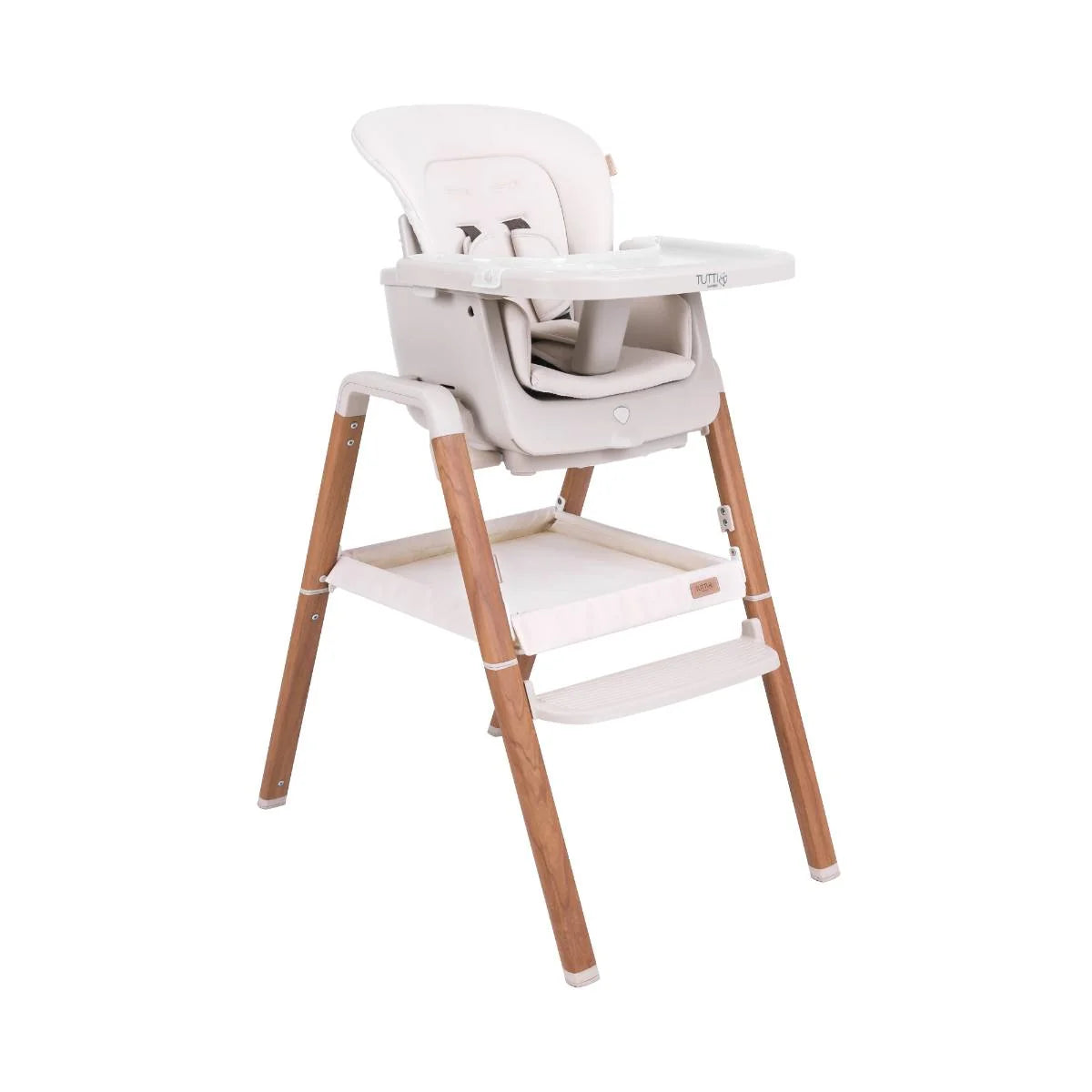Tutti Bambini Nova Birth to 12 Years Complete Highchair Package - Ecru/Scandinavian Walnut