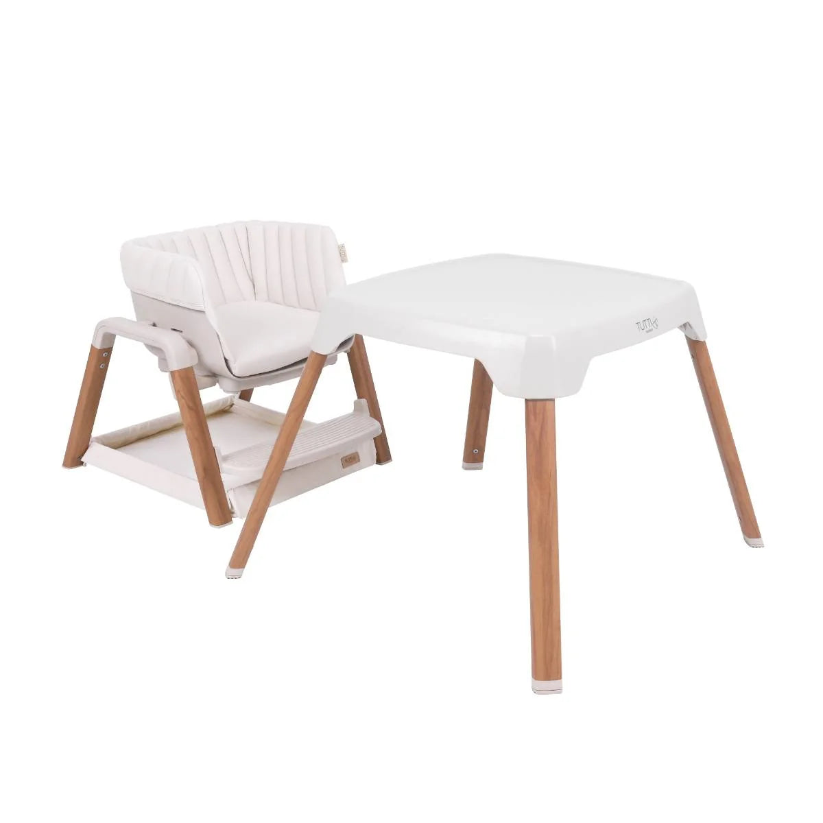 Tutti Bambini Nova Birth to 12 Years Complete Highchair Package - Ecru/Scandinavian Walnut
